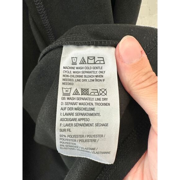 LOGO LORI GOLDSTEIN | Black Faux Suede Waterfall Open Front Jacket | Medium - Picture 6 of 6